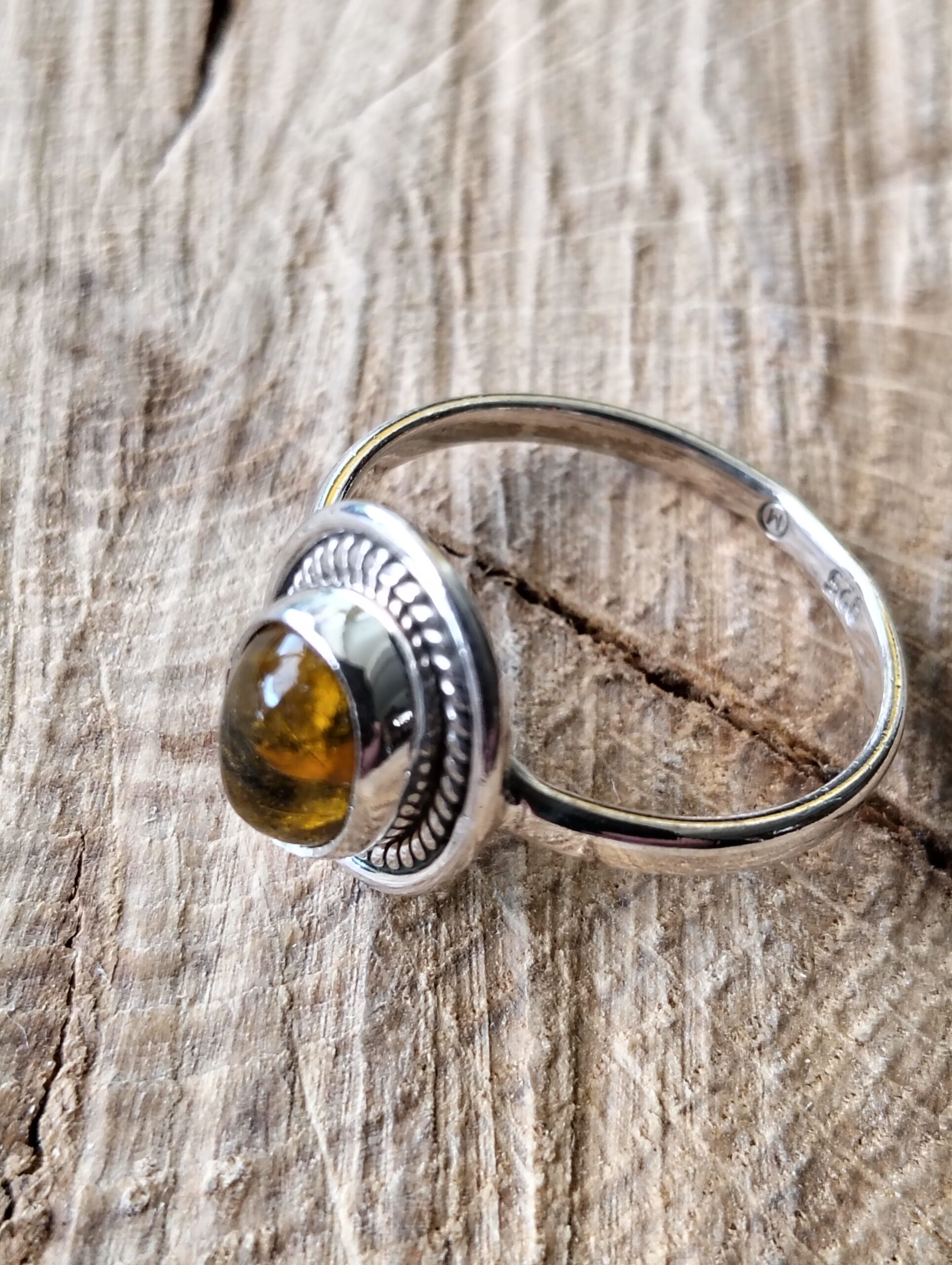 ambre bague argent taille 56,5