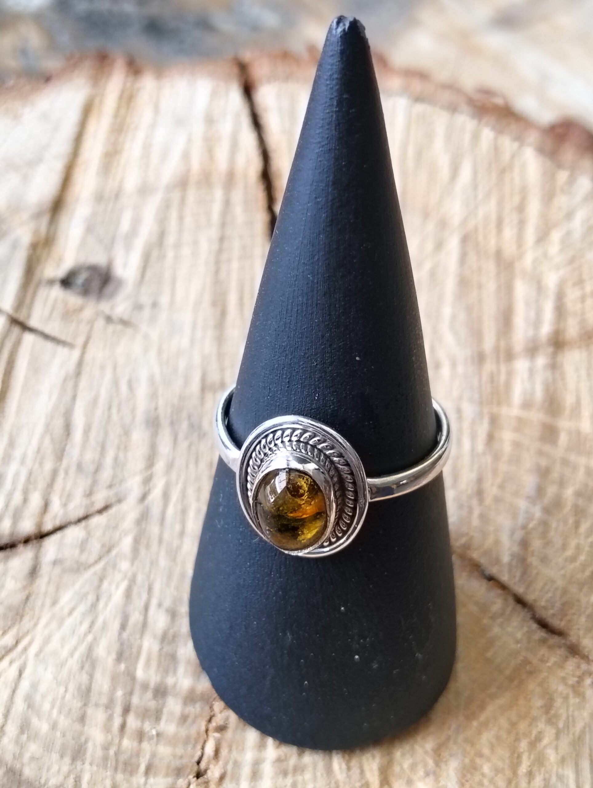 ambre bague argent taille 56,5 – Image 3