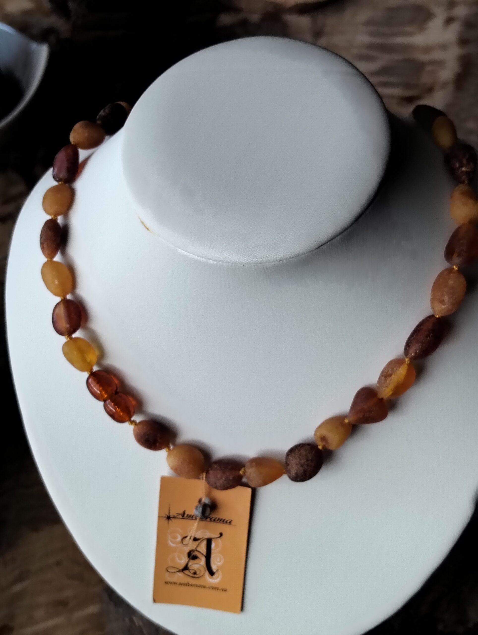 ambre collier perles brutes – Image 2