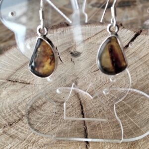 ambre boucles d'oreilles forme libre