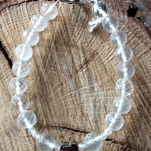 Cristal de roche facetté bracelet sur fil