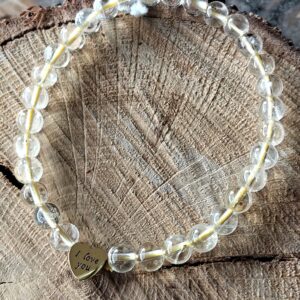 Citrine naturelle bracelet / breloque coeur