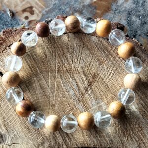 Cristal de roche et Palo santo Bracelet