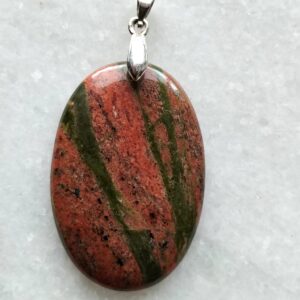 Unakite pendentif forme ovale