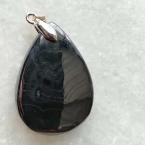 Psilomélane pendentif goutte