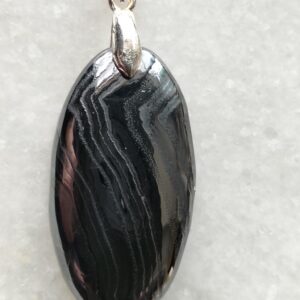 Psilomélane pendentif ovale