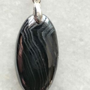Psilomélane pendentif ovale