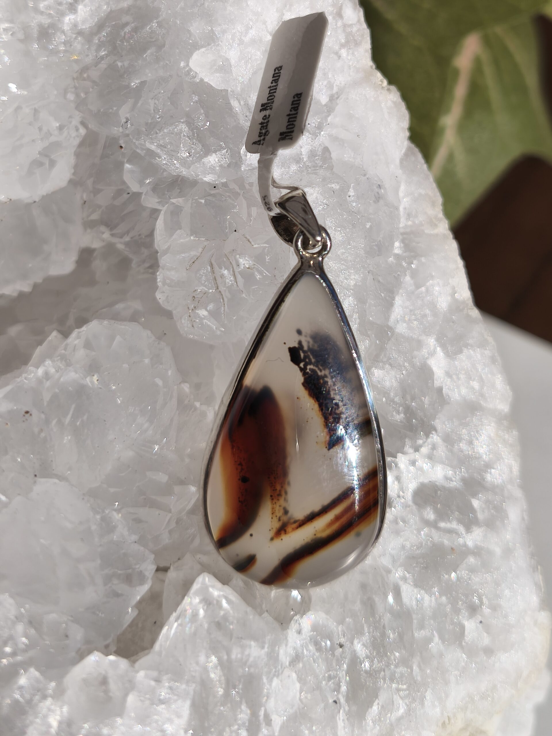 agate montana pendentif / argent