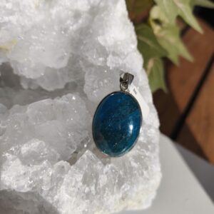 apatite du bresil pendentif / argent