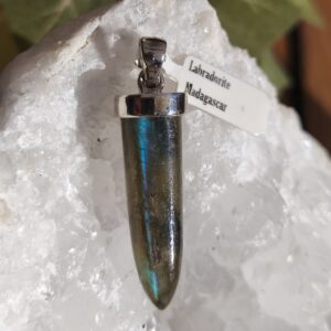 labradorite pendentif pointe / argent