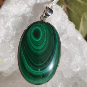 malachite du congo pendentif / argent
