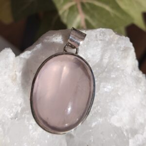 quartz rose pendentif ovale