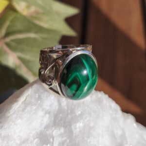 Malachite bague argent