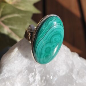 Malachite bague argent