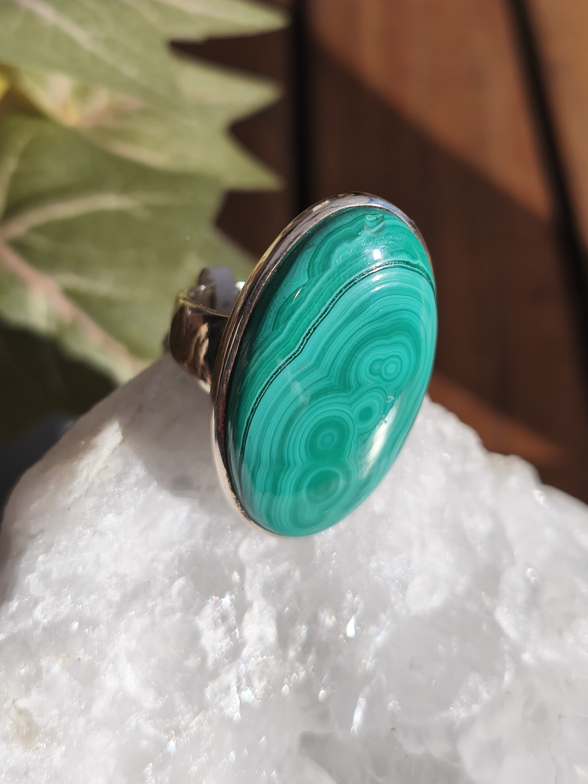 Malachite bague argent