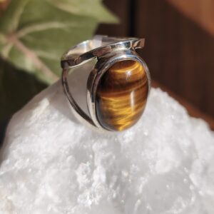 Oeil de tigre bague argent