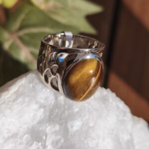 oeil de tigre bague argent