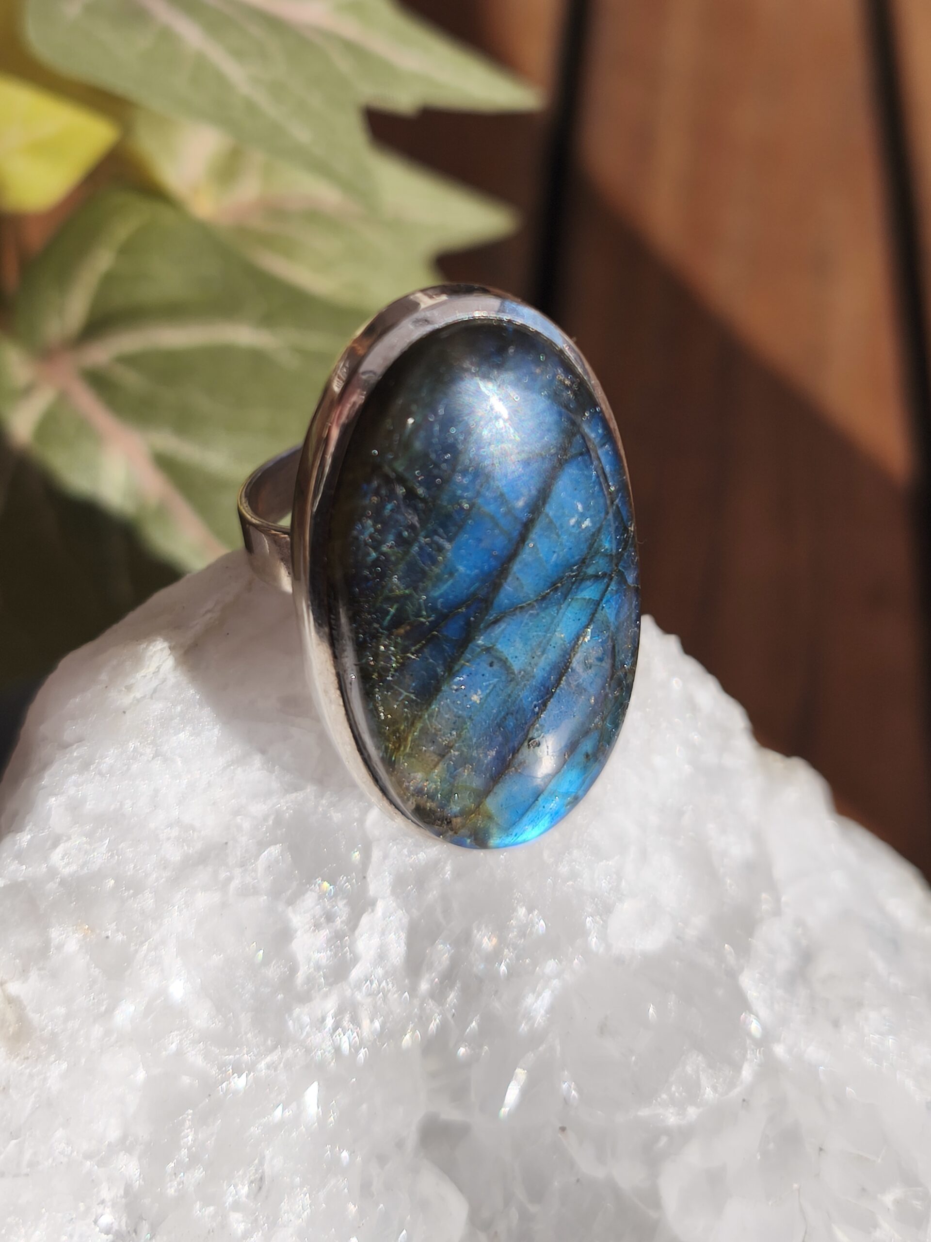 Labradorite bague argent réglable
