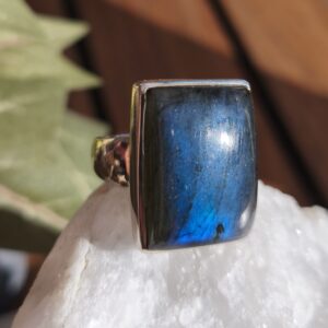 Labradorite bague argent rectangle taille 54
