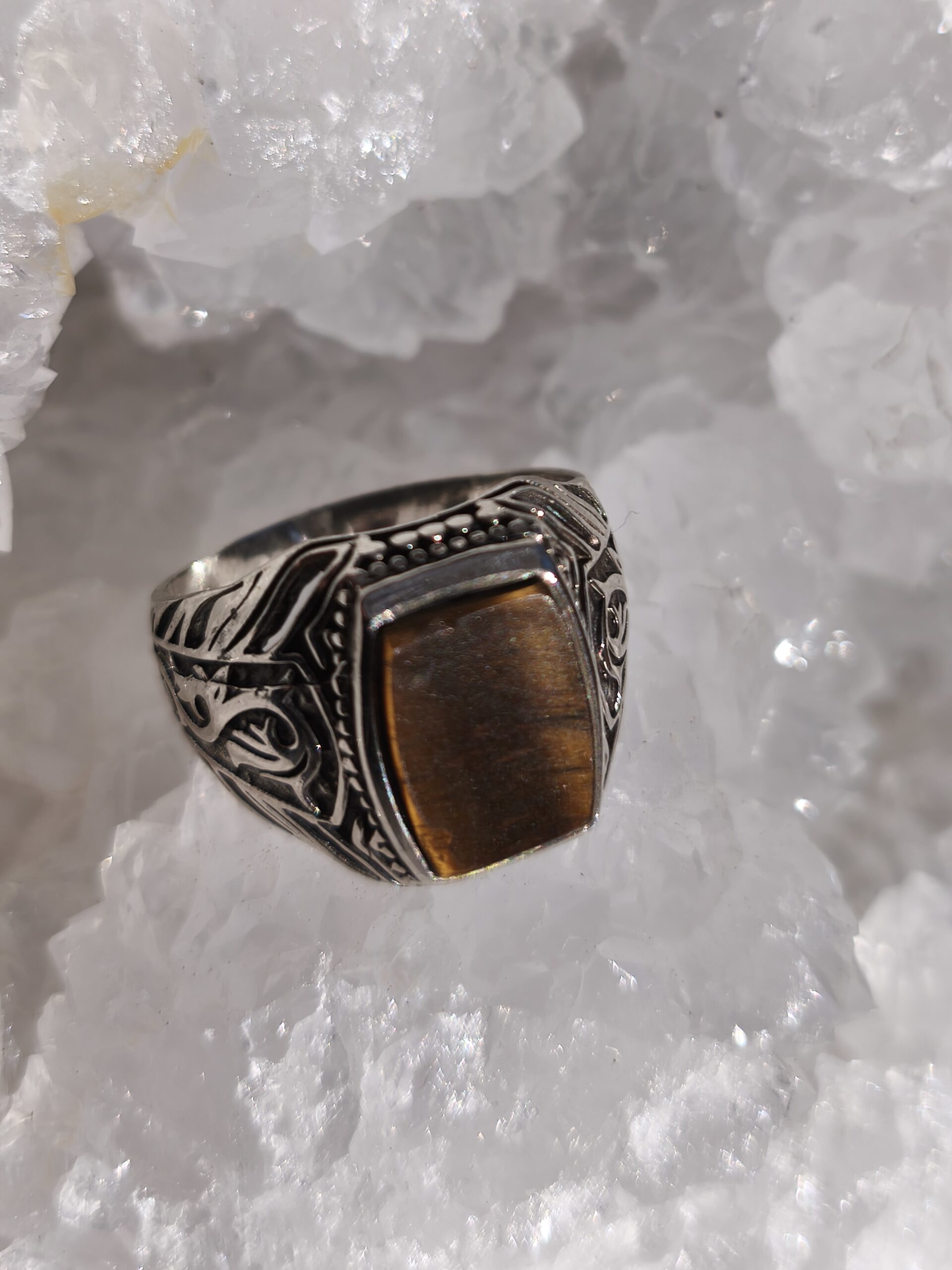 Oeil de tigre bague argent – Image 2