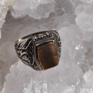 Oeil de tigre bague argent