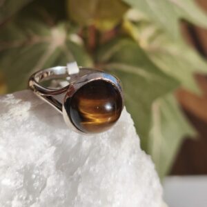 Oeil de tigre bague argent