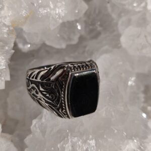 Onyx bague chevalière taille 63