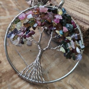 tourmaline multi pendentif arbre de vie