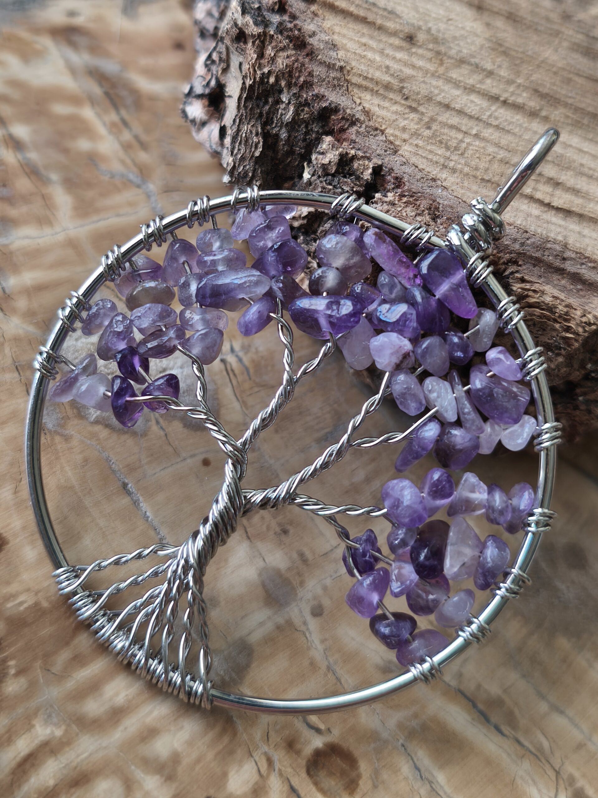 amethyste pendentif arbre de vie – Image 2