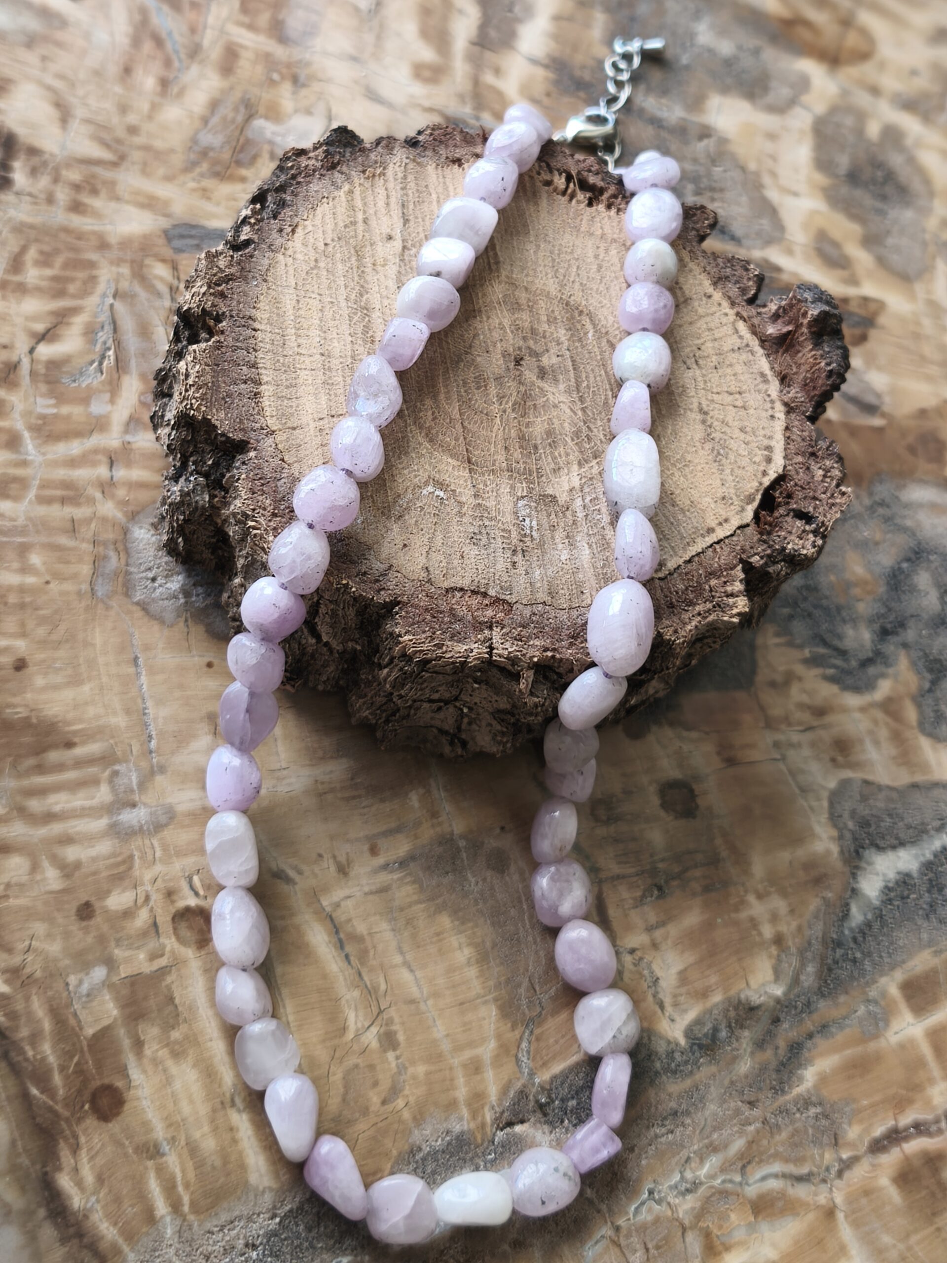 kunzite collier perles ovales – Image 3