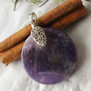 amethyste pendentif rond