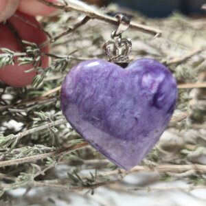 charoïte pendentif coeur