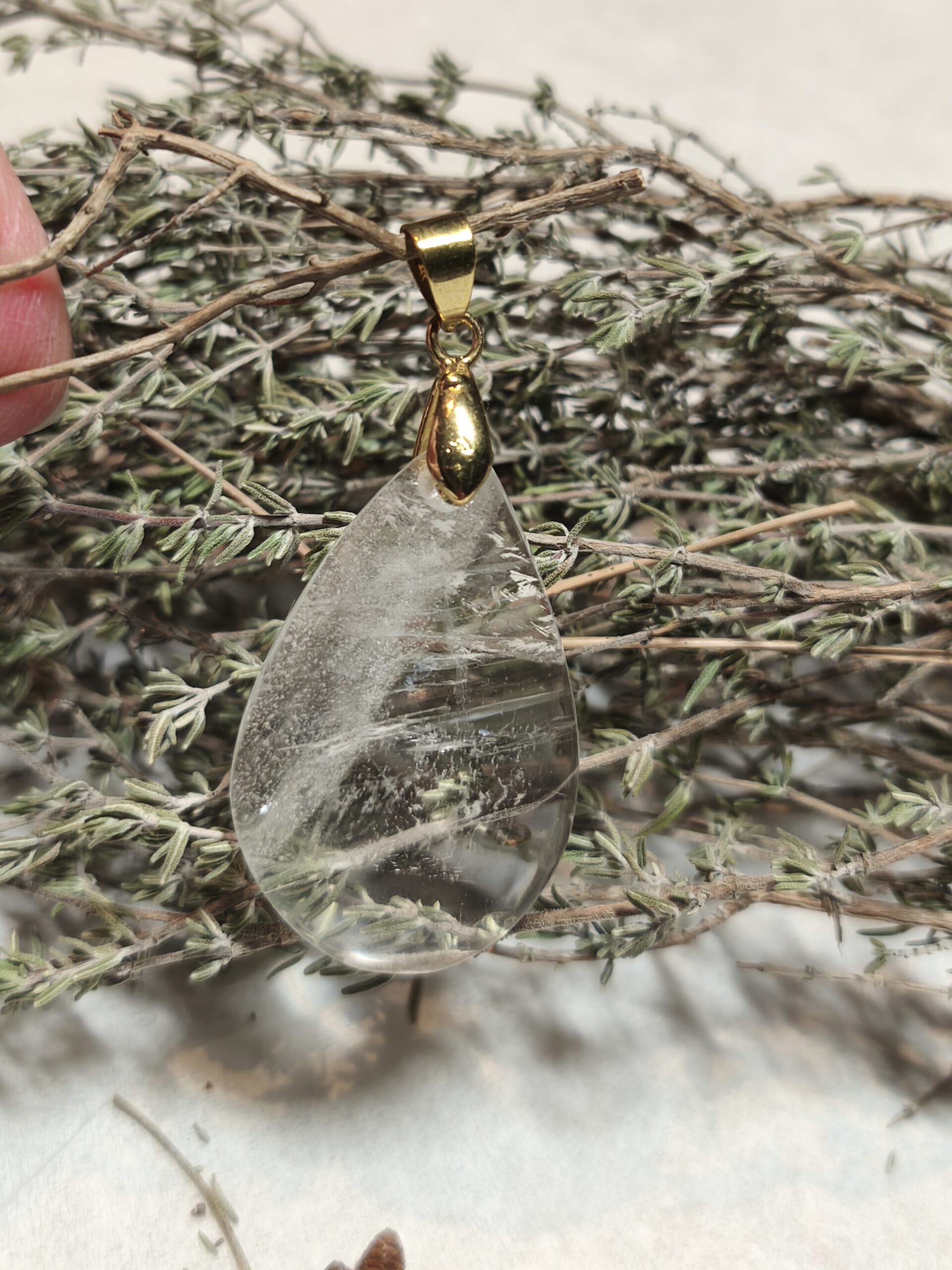 cristal de roche pendentif goutte – Image 2