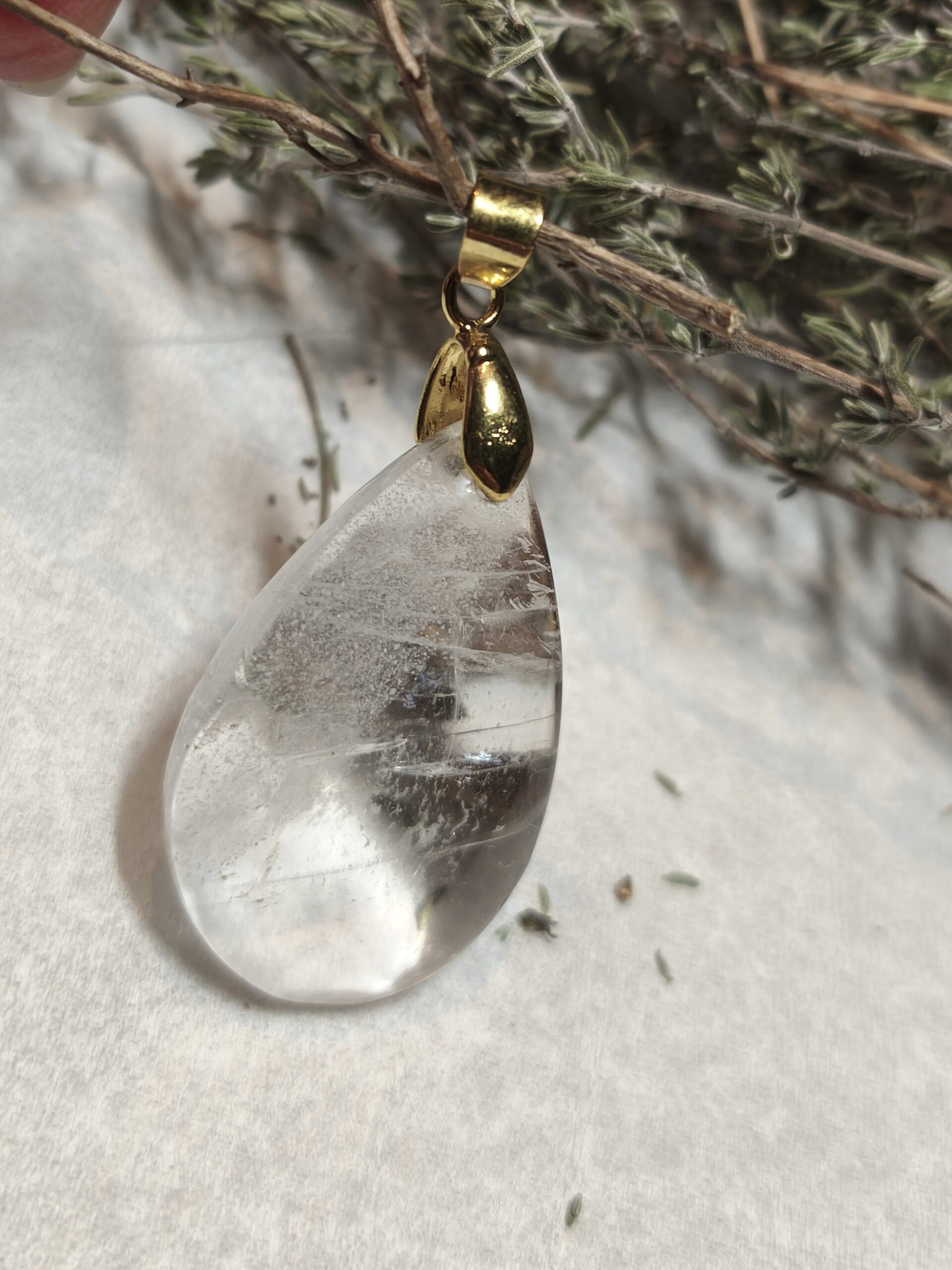 cristal de roche pendentif goutte – Image 3
