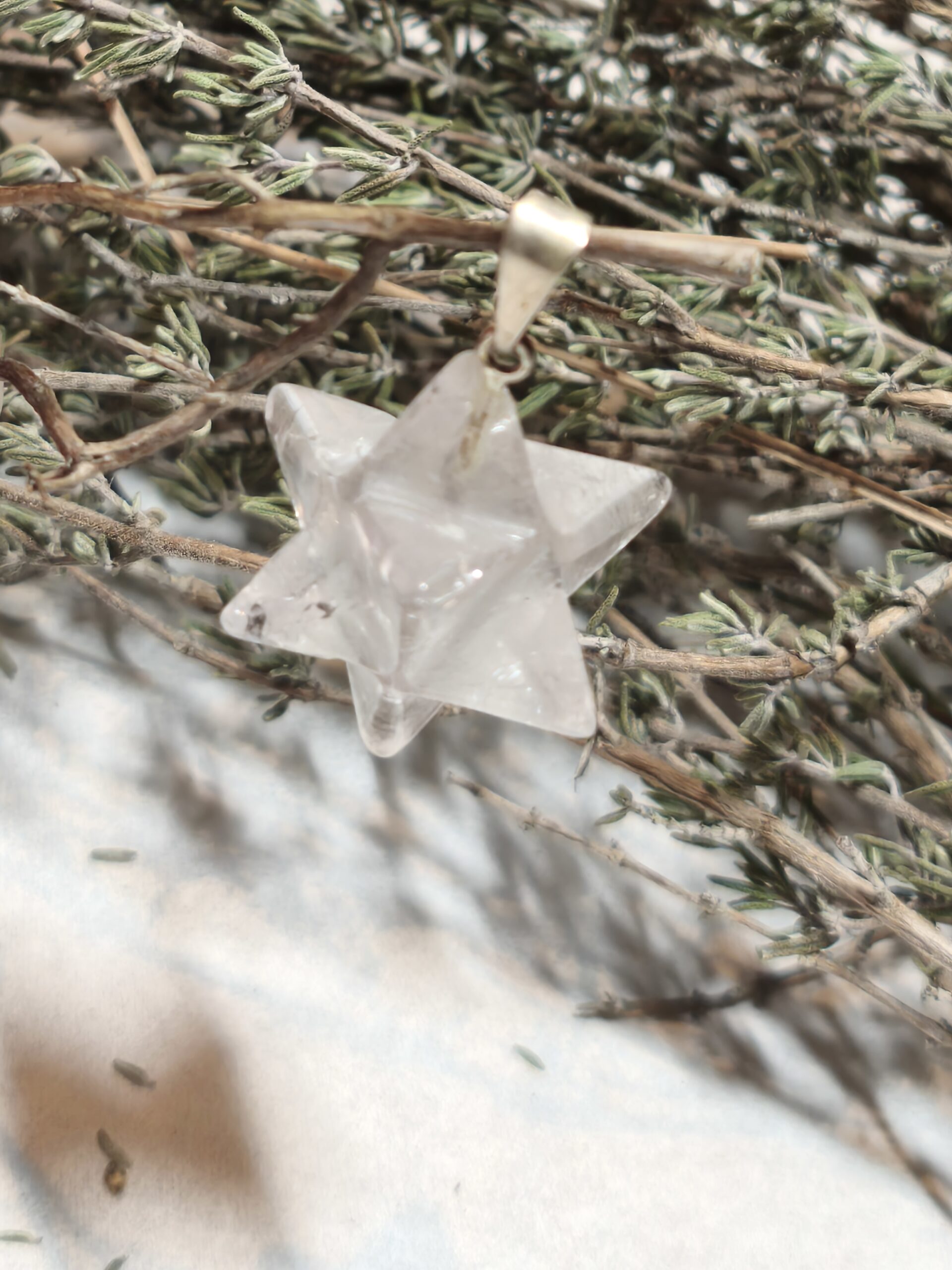 cristal de roche pendentif Merkaba