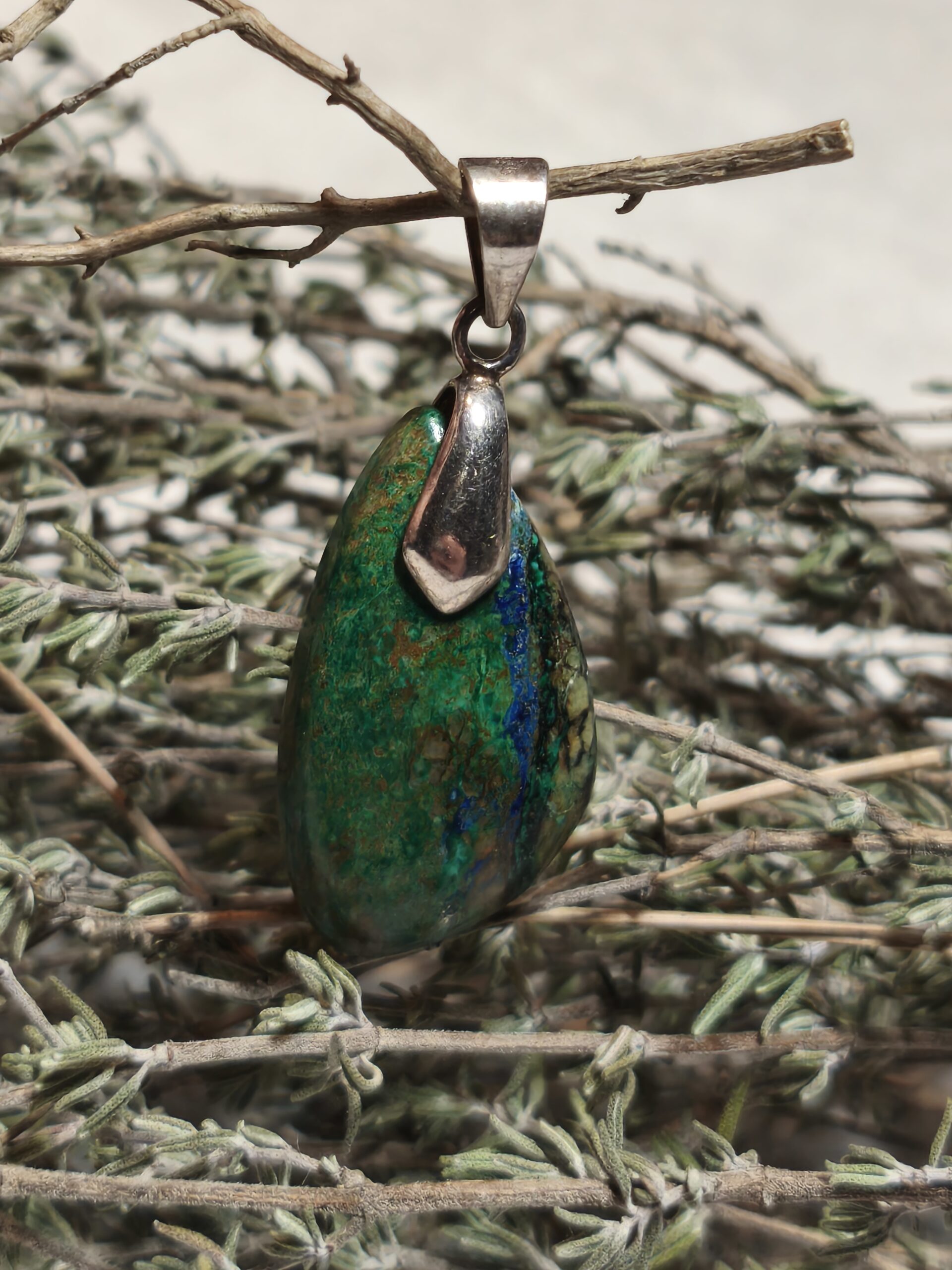 azurite pendentif forme libre – Image 3