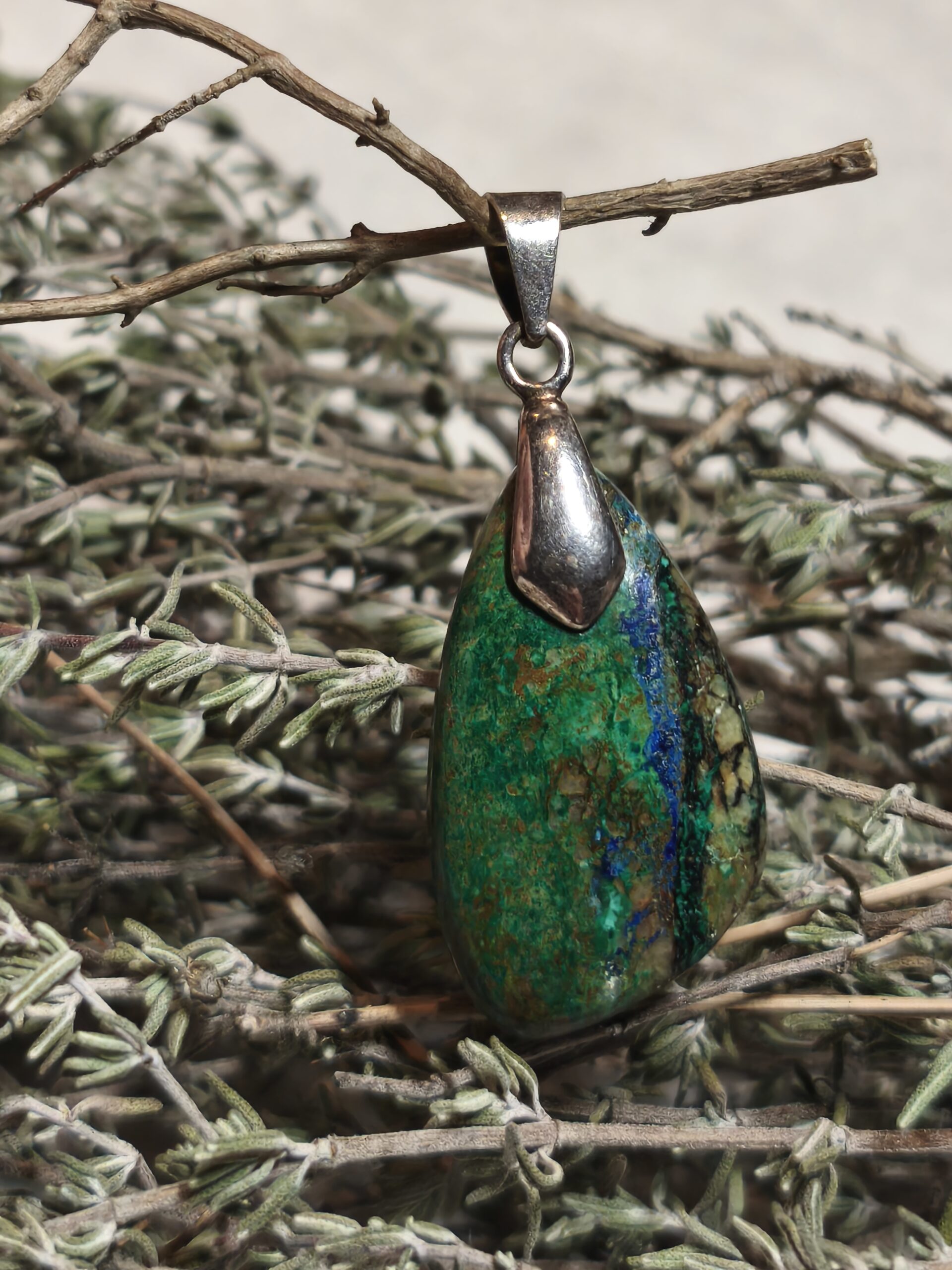 azurite pendentif forme libre – Image 2