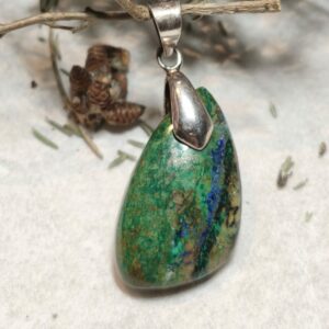 azurite pendentif forme libre