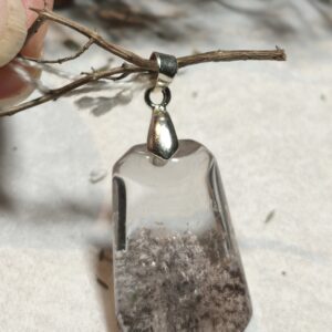 quartz chaman (lodolite) pendentif rectangulaire