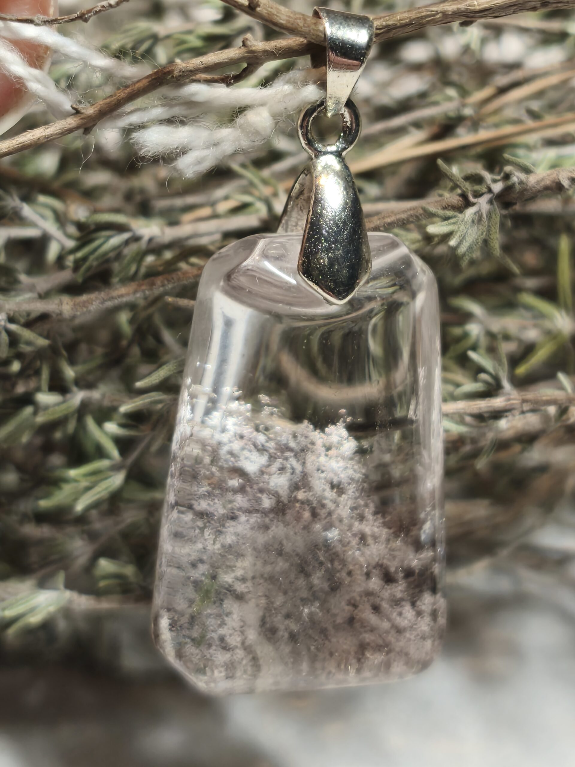 quartz chaman (lodolite) pendentif rectangulaire – Image 2