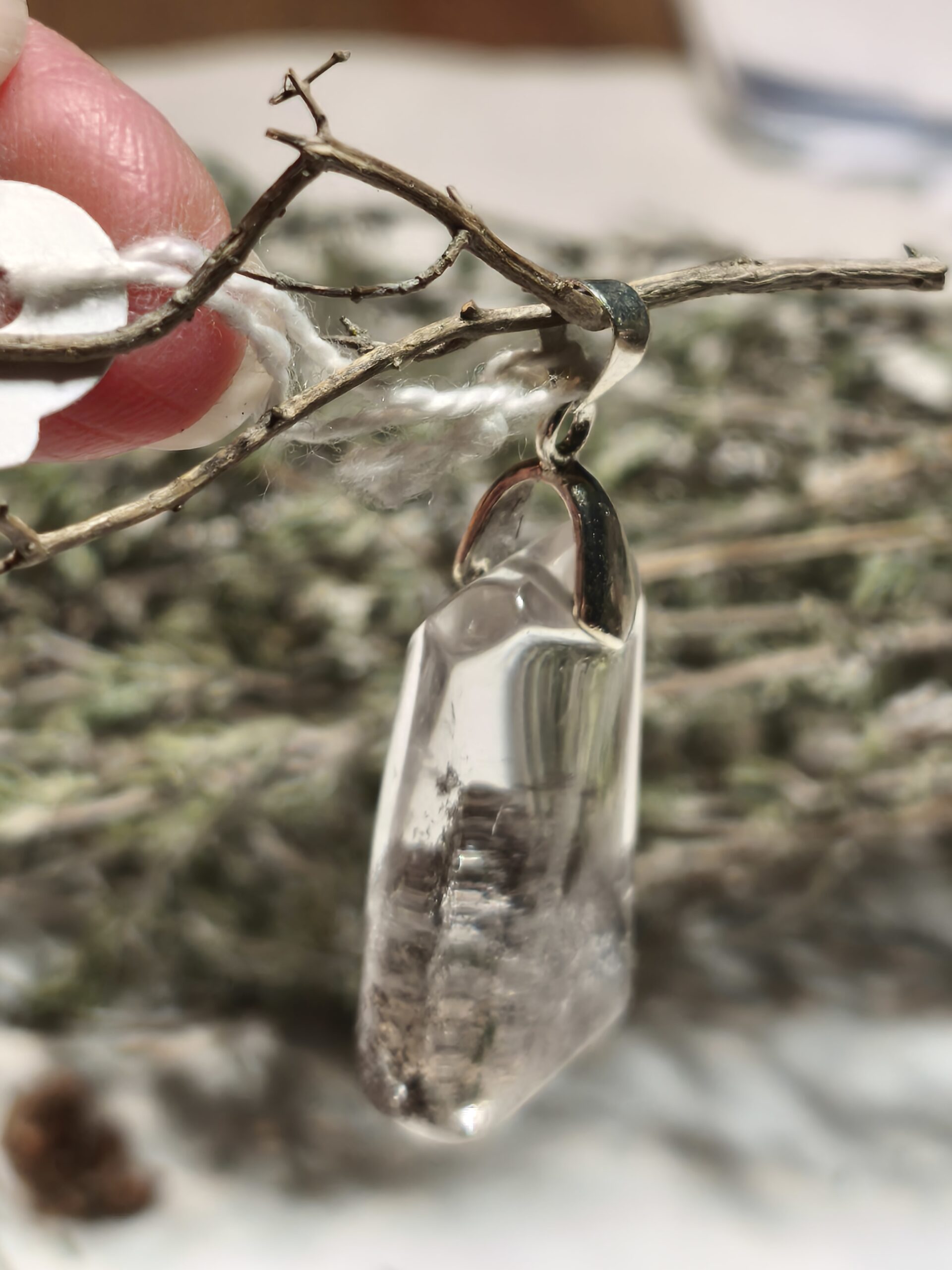 quartz chaman (lodolite) pendentif rectangulaire – Image 3