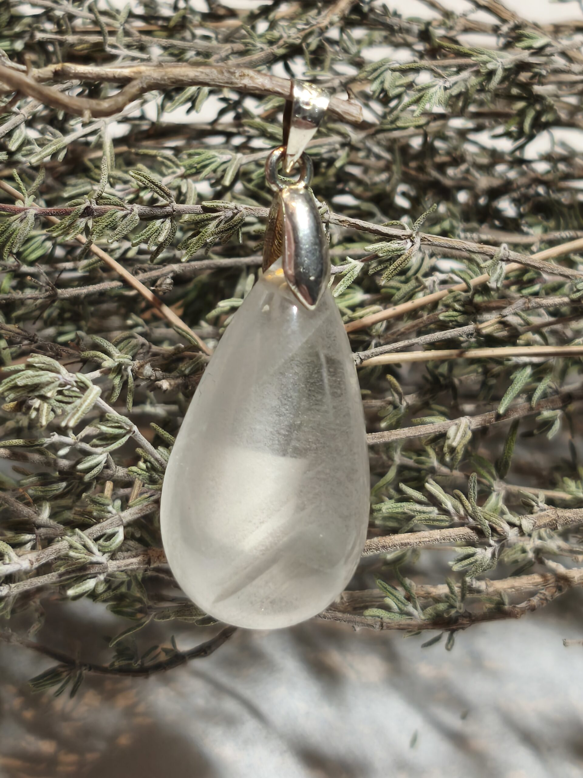 quartz chlorite pendentif goutte