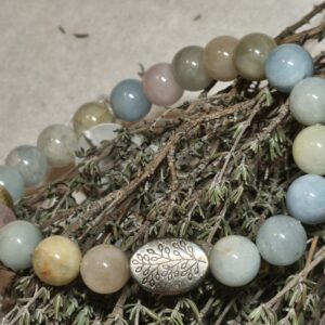 Morganite bracelet et arbre de vie