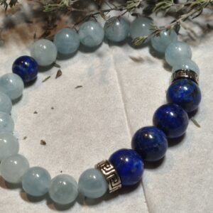 Aigue marine / Lapis lazuli bracelet