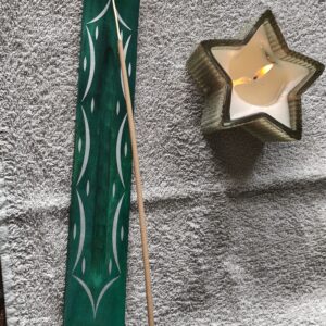 support à encens baton en bois vert decor