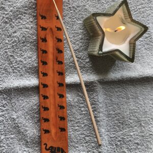 support à encens baton en bois orange elephant