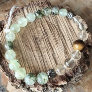 Prehnite / Citrine / Oeil de tigre bracelet