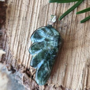 séraphinite pendentif aile d'ange
