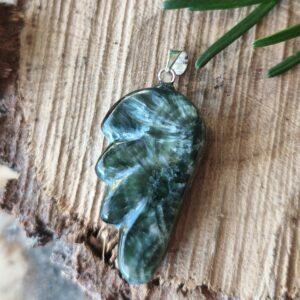 séraphinite pendentif aile d'ange