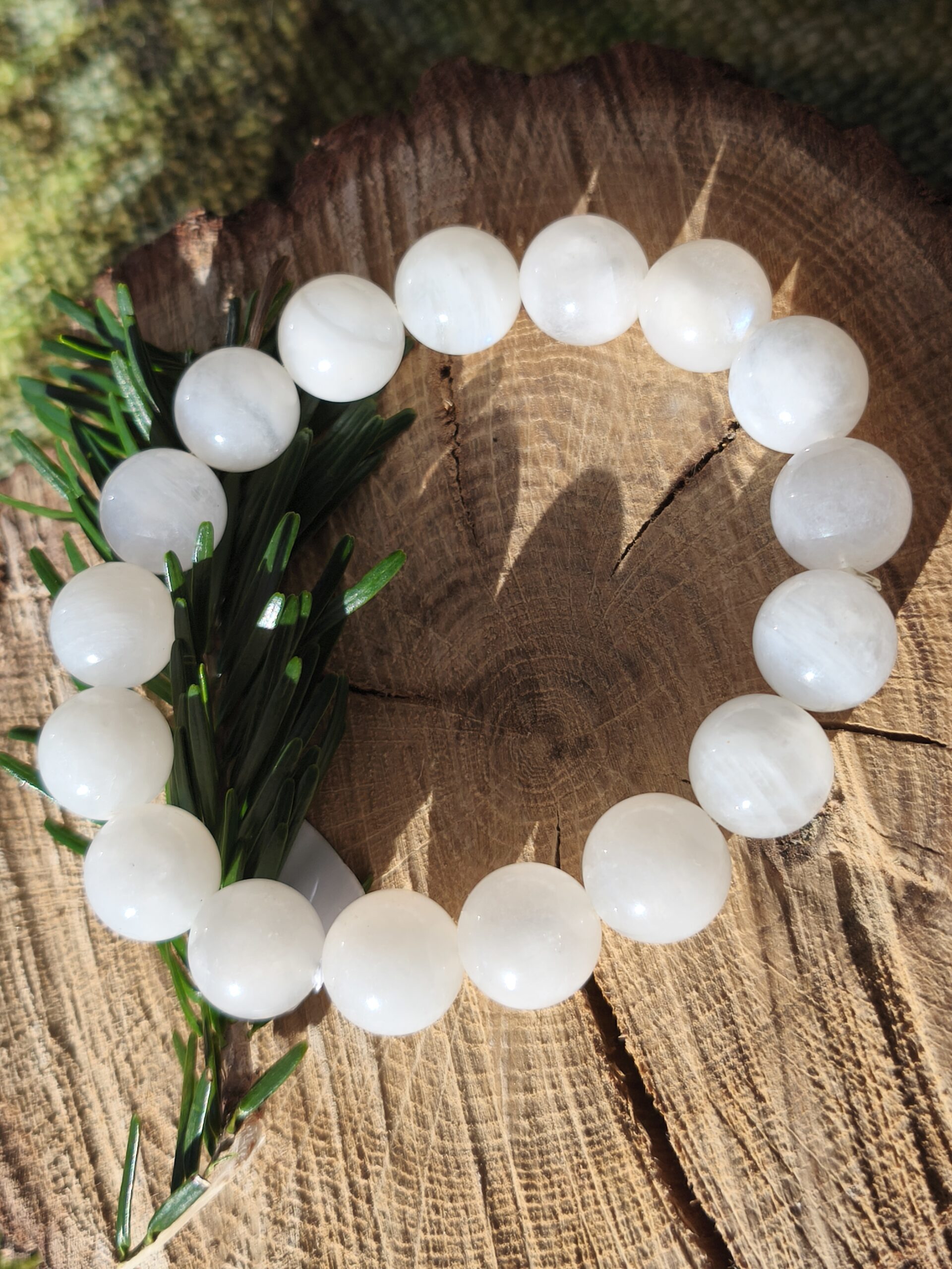 pierre de lune blanche bracelet